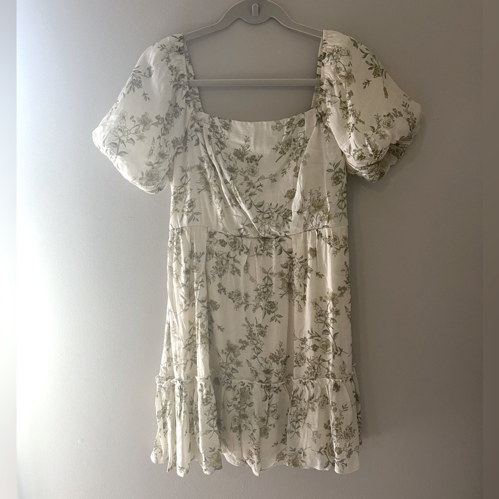 Puff sleeve floral mini dress